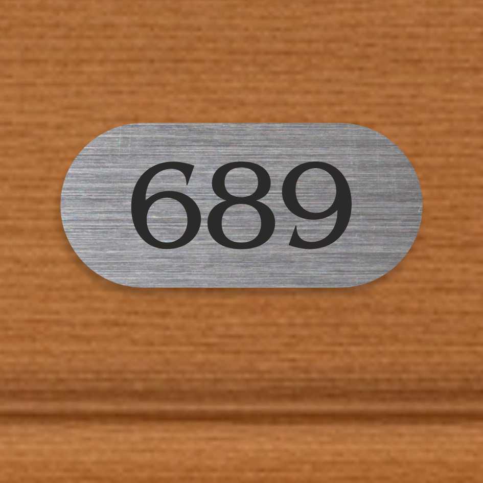 Číslo na dveře typ I – samolepka stříbrná, 60x27mm