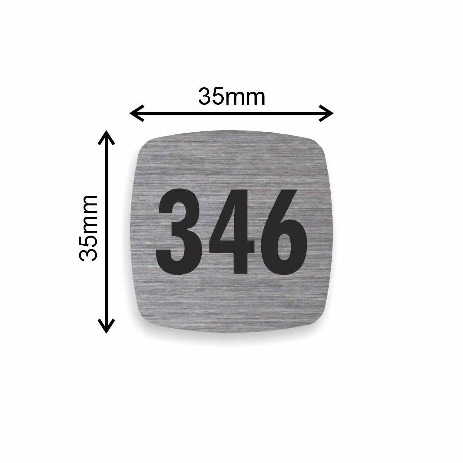 Číslo na dveře typ K – samolepka stříbrná, 35x35mm