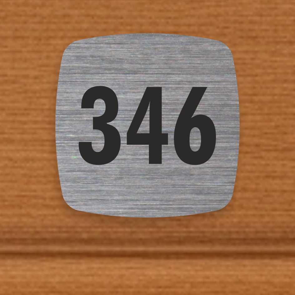 Číslo na dveře typ K – samolepka stříbrná, 35x35mm