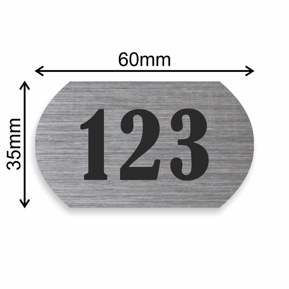 Číslo na dveře typ L – samolepka stříbrná, 60x35mm