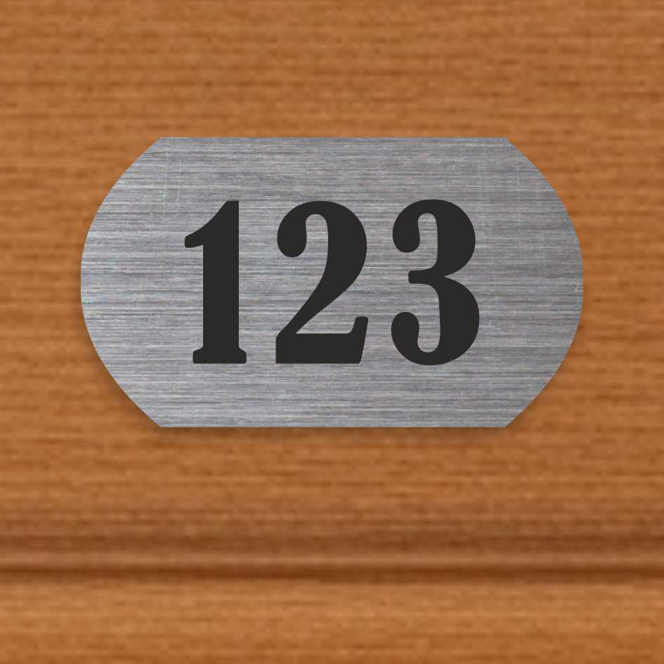 Číslo na dveře typ L – samolepka stříbrná, 60x35mm