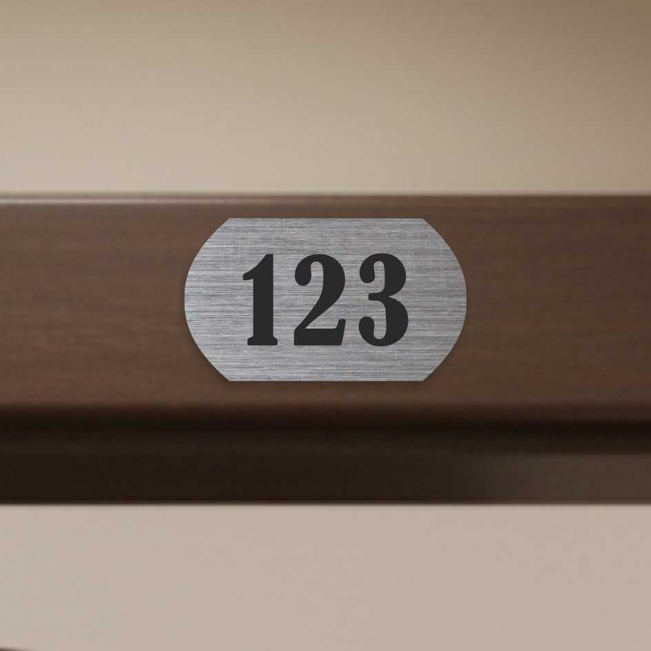 Číslo na dveře typ L – samolepka stříbrná, 60x35mm