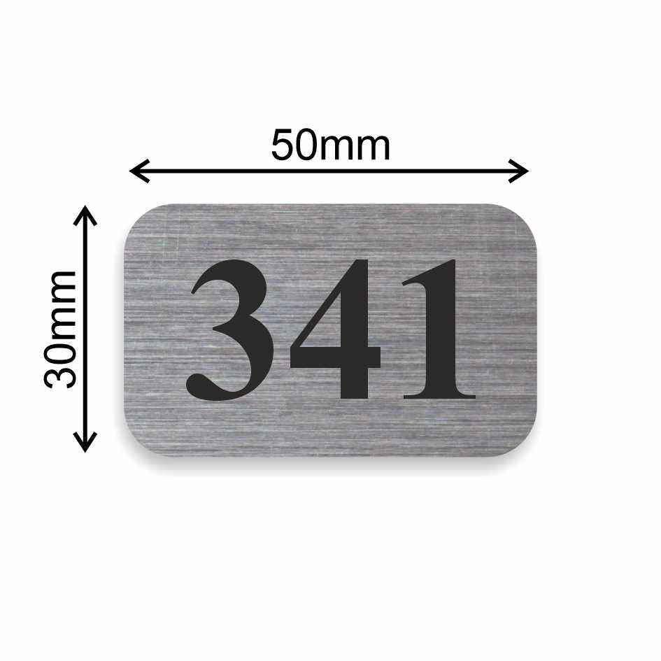 Číslo na dveře typ O – samolepka stříbrná, 50x30mm