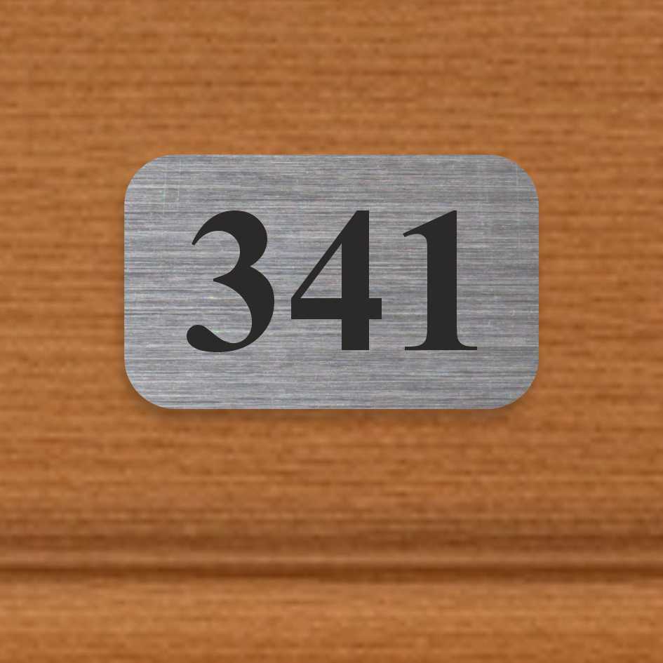 Číslo na dveře typ O – samolepka stříbrná, 50x30mm