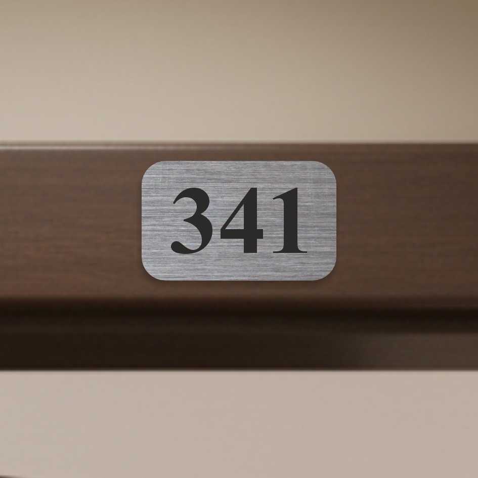 Číslo na dveře typ O – samolepka stříbrná, 50x30mm