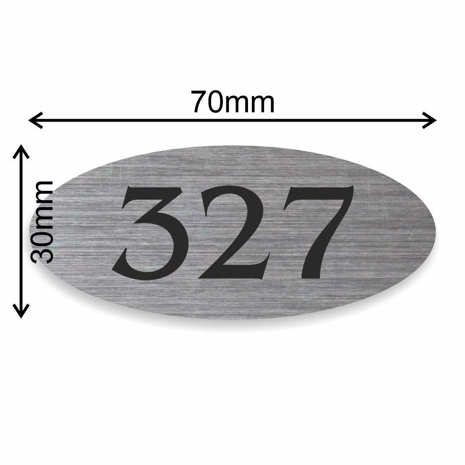 Číslo na dveře typ P – samolepka stříbrná, 70x30mm
