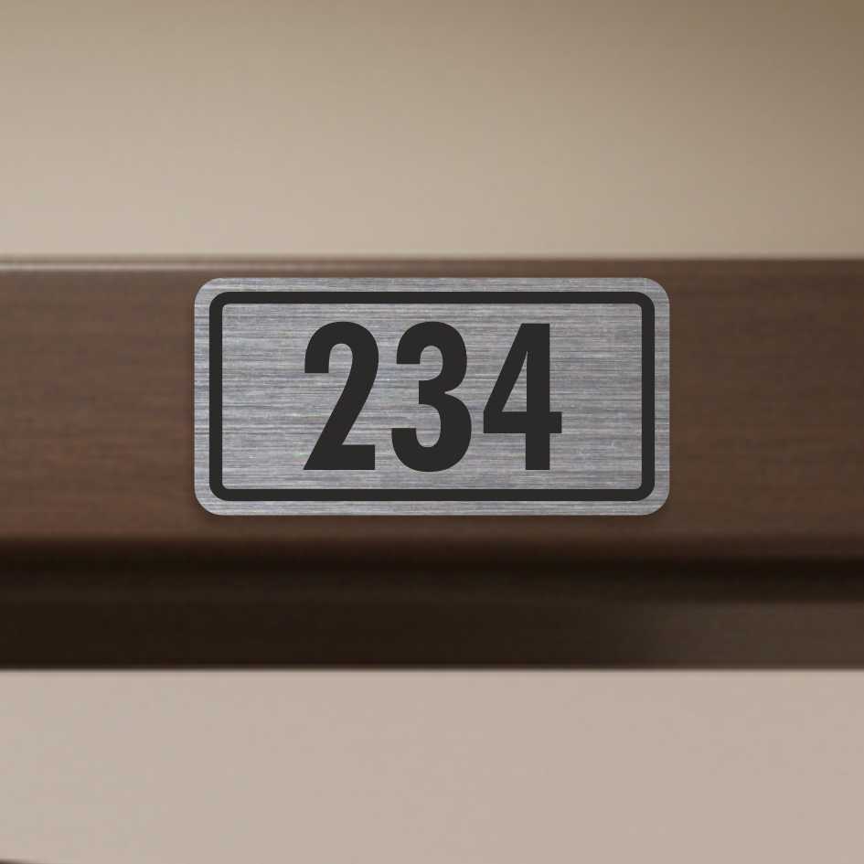 Číslo na dveře typ S – samolepka stříbrná, 50x30mm