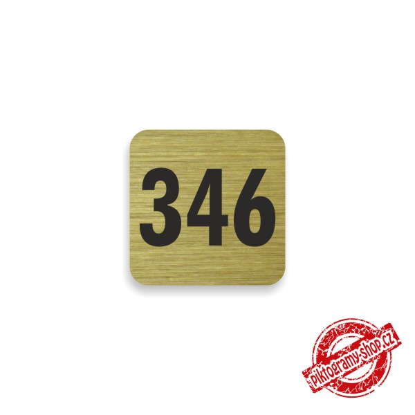 Číslo na dveře typ A – samolepka zlatá, 35x35mm