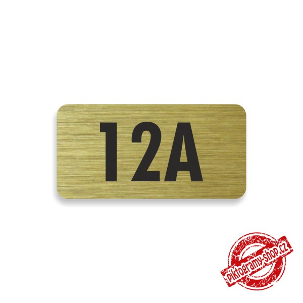 Číslo na dveře typ B – samolepka zlatá, 50x25mm