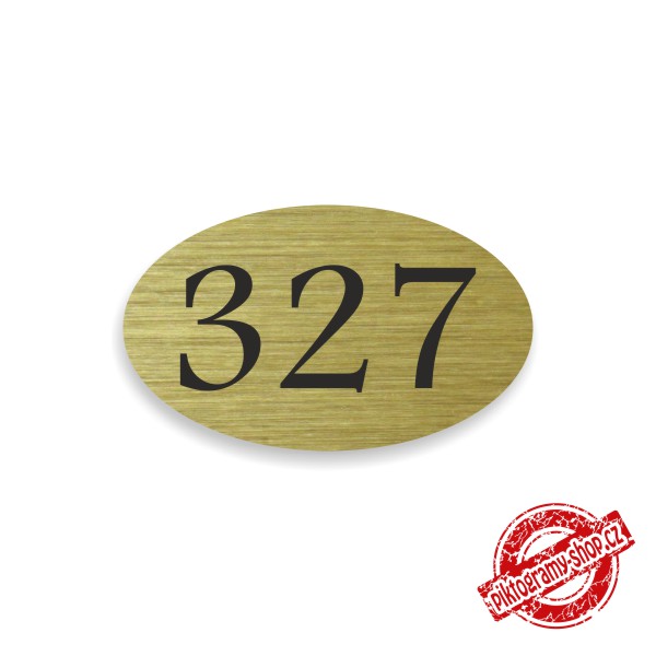 Číslo na dveře typ E – samolepka zlatá, 50x30mm