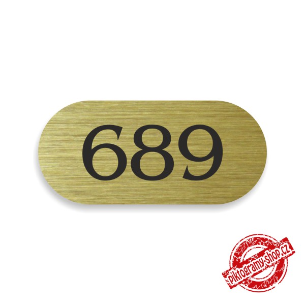 Číslo na dveře typ I – samolepka zlatá, 60x27mm