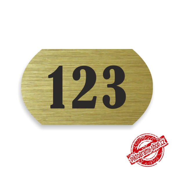 Číslo na dveře typ L – samolepka zlatá, 60x35mm
