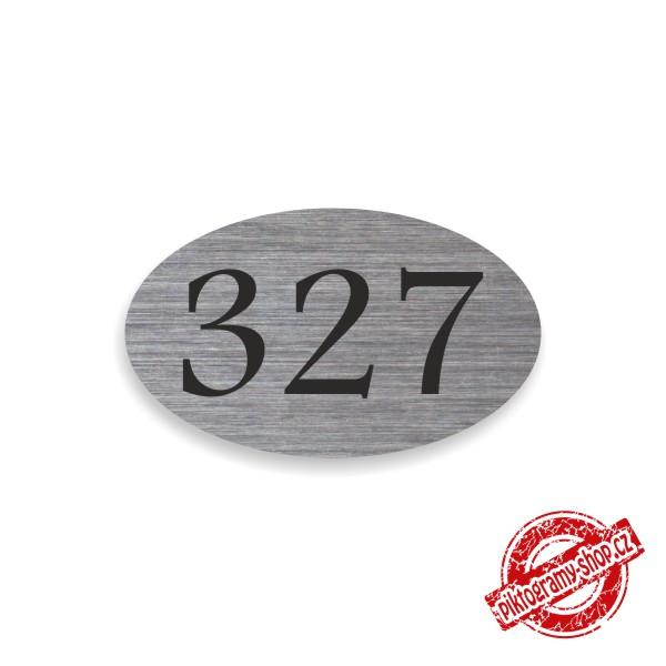 Číslo na dveře typ E – samolepka stříbrná, 50x30mm