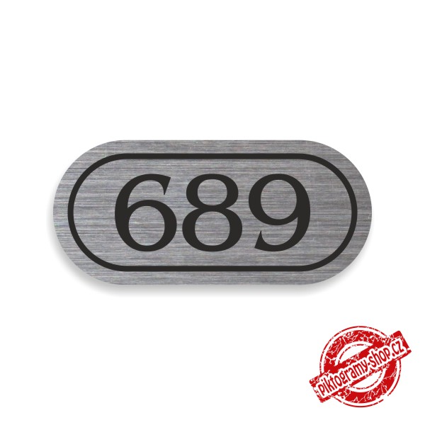 Číslo na dveře typ H – samolepka stříbrná, 60x27mm