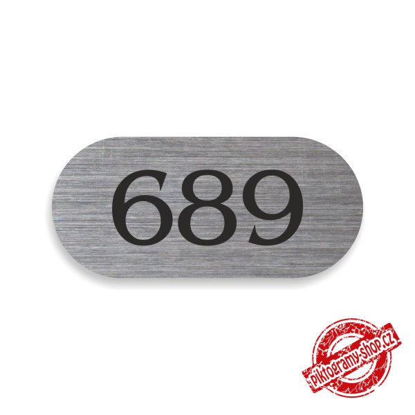 Číslo na dveře typ I – samolepka stříbrná, 60x27mm
