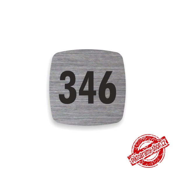 Číslo na dveře typ K – samolepka stříbrná, 35x35mm