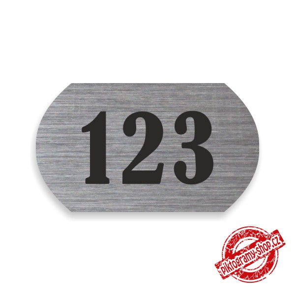 Číslo na dveře typ L – samolepka stříbrná, 60x35mm
