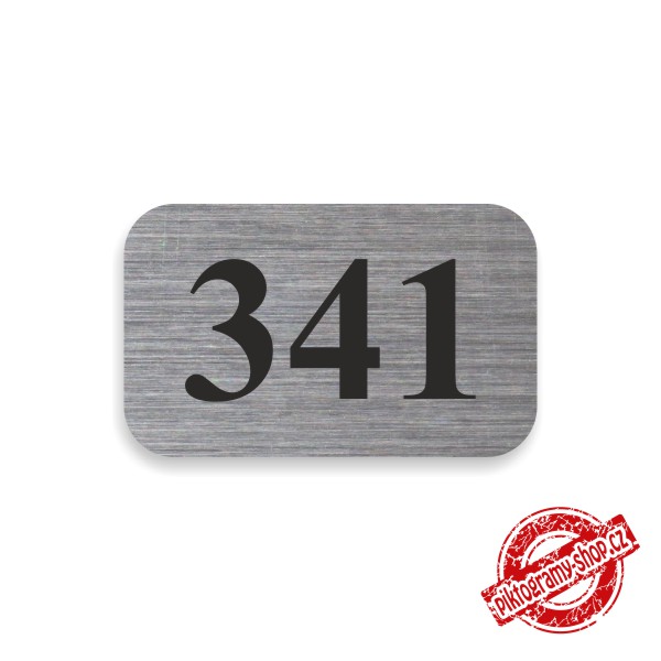Číslo na dveře typ O – samolepka stříbrná, 50x30mm