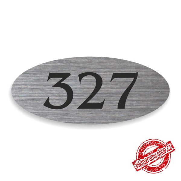 Číslo na dveře typ P – samolepka stříbrná, 70x30mm