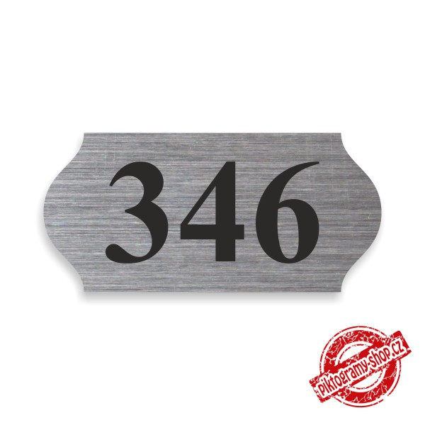 Číslo na dveře typ Q – samolepka stříbrná, 60x30mm
