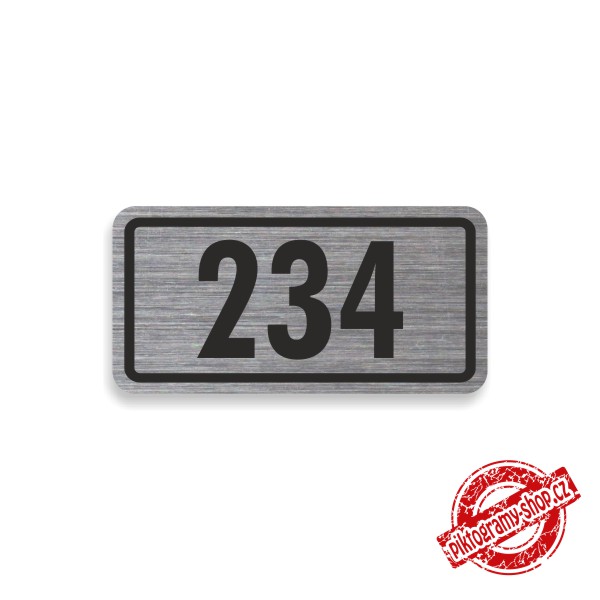 Číslo na dveře typ S – samolepka stříbrná, 50x30mm
