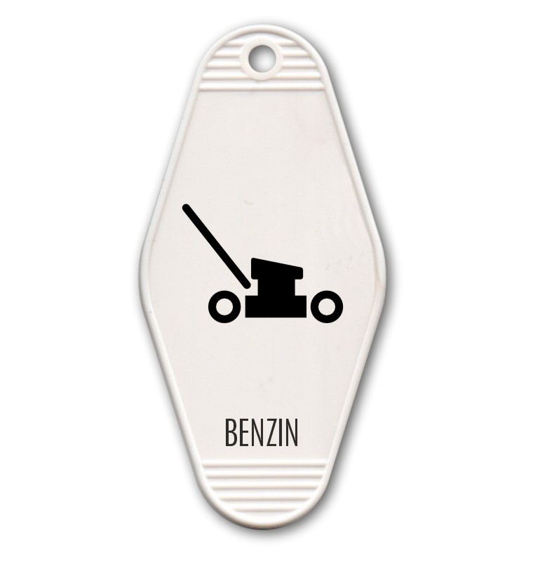 Plastová klíčenka s potiskem – Benzin