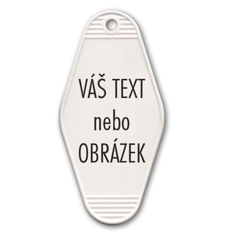 Plastová klíčenka s potiskem – Váš text