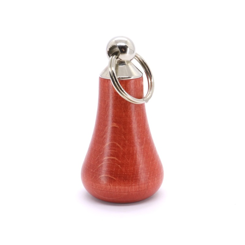 Dřevěná hotelová klíčenka, hruška, červená + číslo zdarma