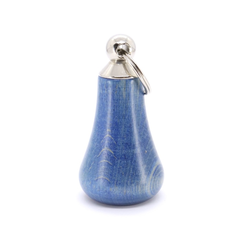 Dřevěná hotelová klíčenka, hruška, modrá + číslo zdarma