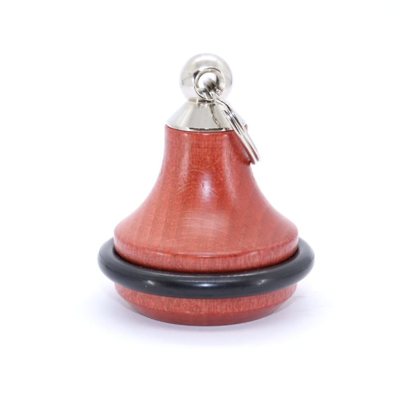 Dřevěná hotelová klíčenka, zvonek, červená + číslo zdarma