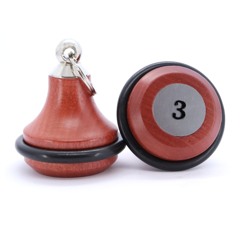 Dřevěná hotelová klíčenka, zvonek, červená + číslo zdarma