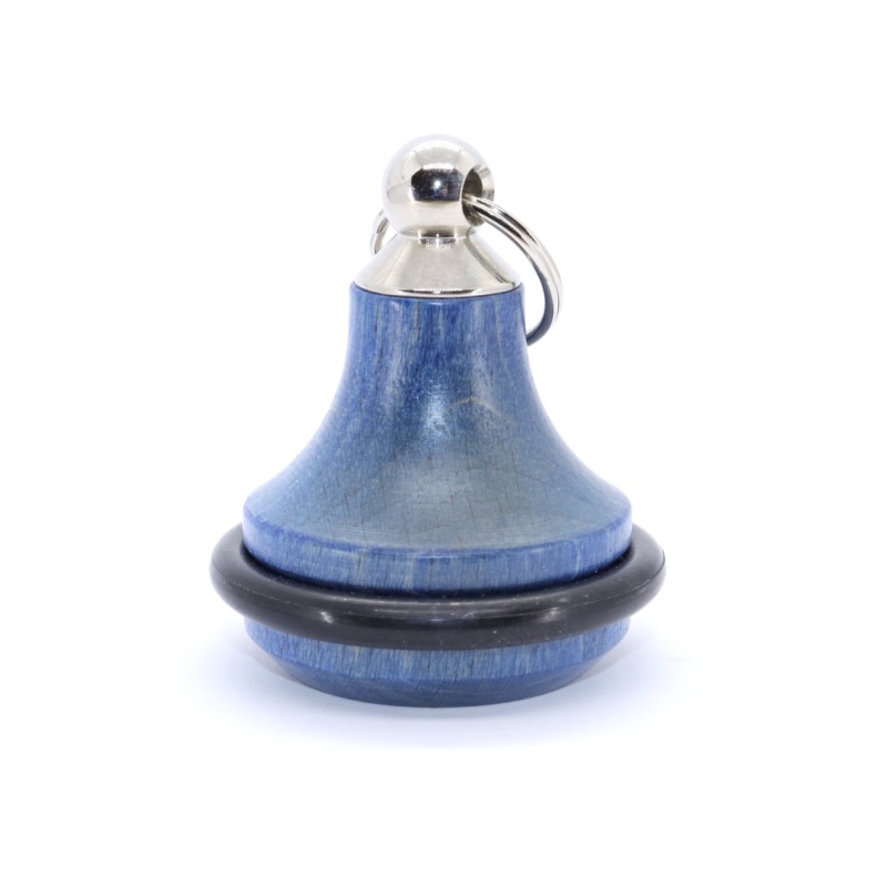 Dřevěná hotelová klíčenka, zvonek, modrá + číslo zdarma