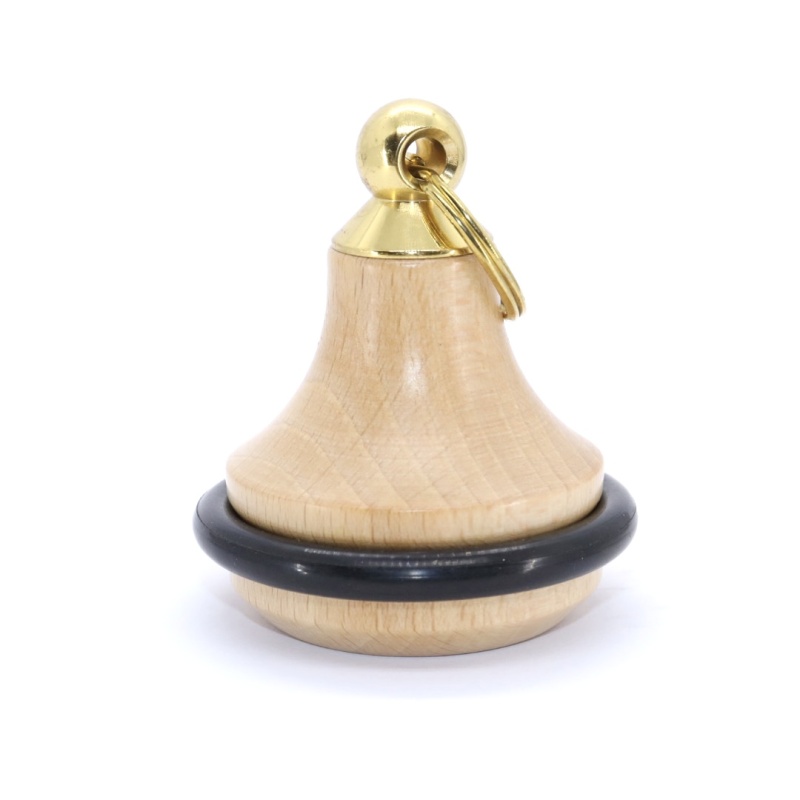 Dřevěná hotelová klíčenka, zvonek, přírodní + číslo zdarma