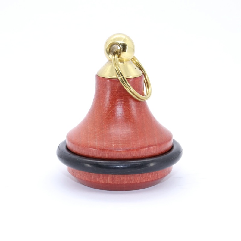 Dřevěná hotelová klíčenka, zvonek, červená + číslo zdarma