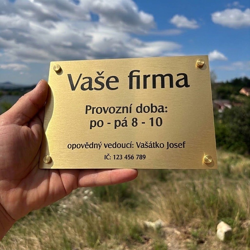 Označení firmy, Zlatý lesklý hliník