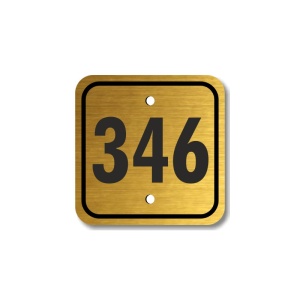 Číslo na dveře, typ 10, 35x35mm, zlaté