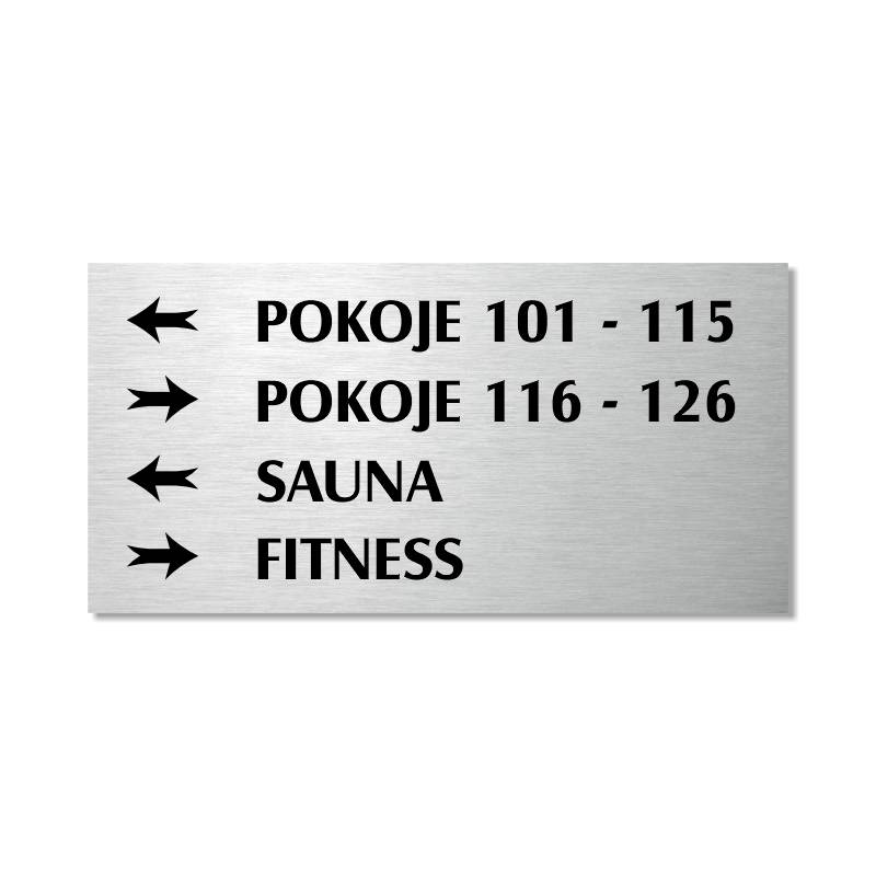 Směrová cedule stříbrná 6, 280x140 mm 