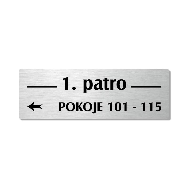 Patrová cedule stříbrná 1, 280x90 mm 