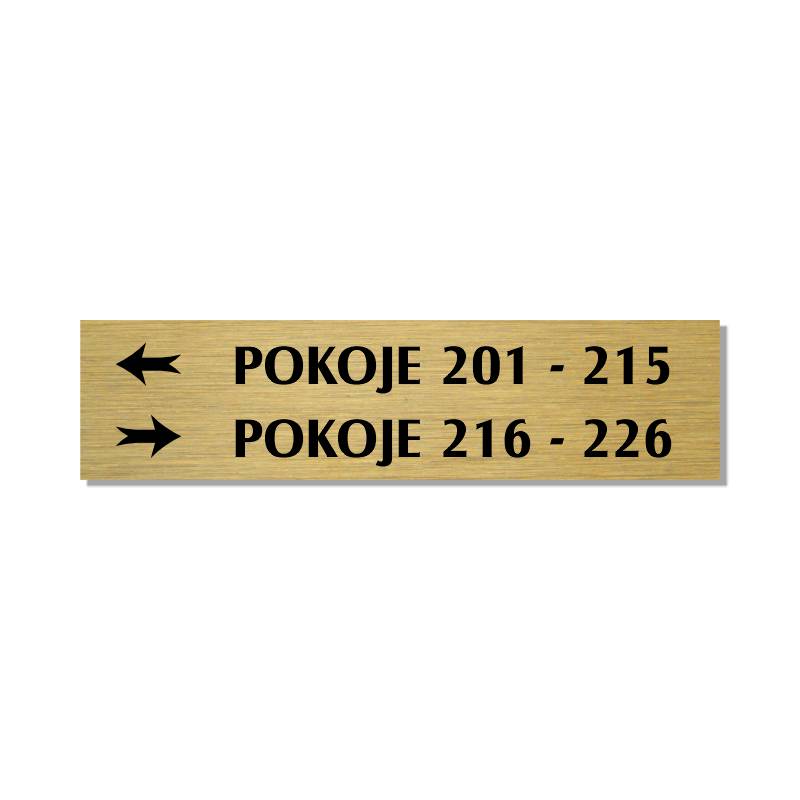 Směrová cedule zlatá 4, 280x70 mm 