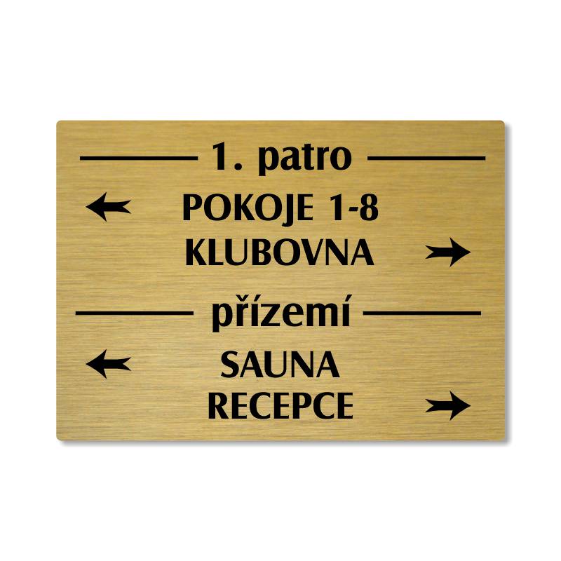 Patrová cedule zlatá 5, 280x200 mm 