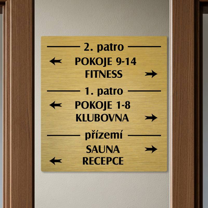 Patrová cedule zlatá 6, 280x300 mm