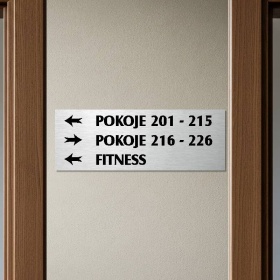 Směrová cedule stříbrná 5, 280x100 mm 