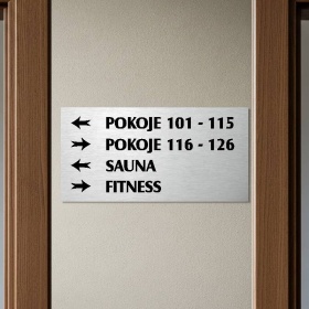 Směrová cedule stříbrná 6, 280x140 mm 