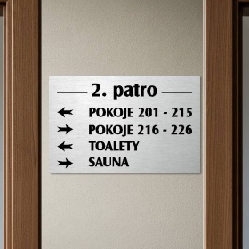 Patrová cedule stříbrná 4, 280x180 mm 