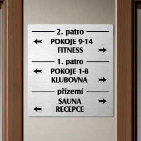 Patrová cedule stříbrná 6, 280x300 mm 