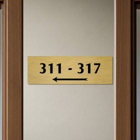 Směrová cedule zlatá 1, 200x66 mm 