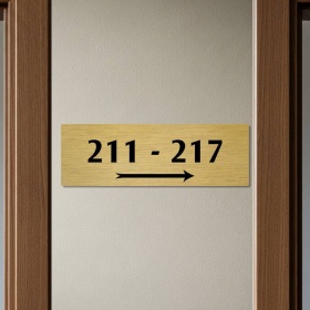 Směrová cedule zlatá 2, 200x66 mm 