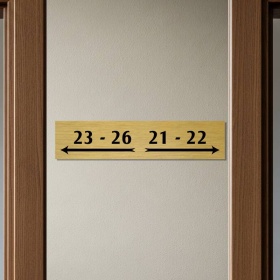 Směrová cedule zlatá 3, 280x66 mm 