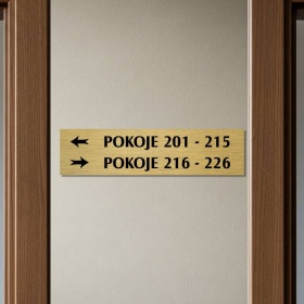 Směrová cedule zlatá 4, 280x70 mm 