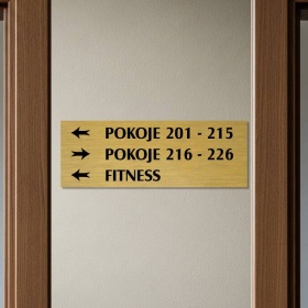 Směrová cedule zlatá 5, 280x100 mm 